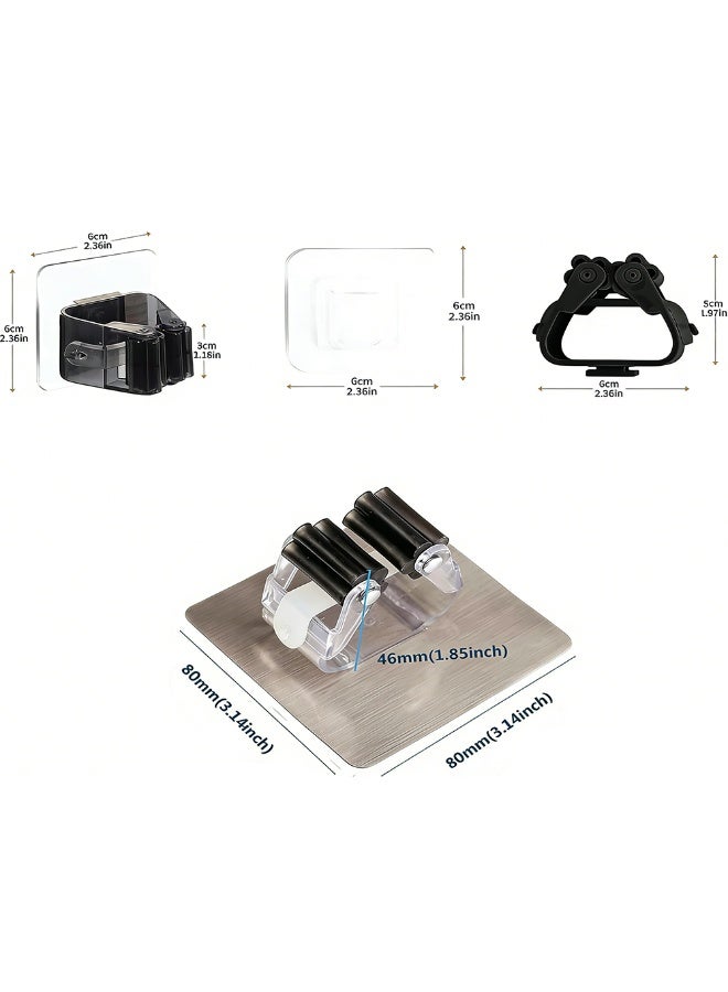 Mop Holder Anti Slip Wall mount mop holder, Broom Gripper Self Adhesive, Broom mop holder 4 pack Wall Mounted Storage, Organization Your Home, Kitchen Wardrobe - Image 4